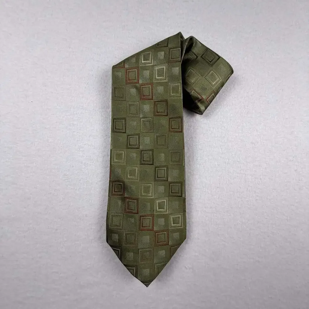 Joseph Abboud Geometric Patterned Silk Necktie